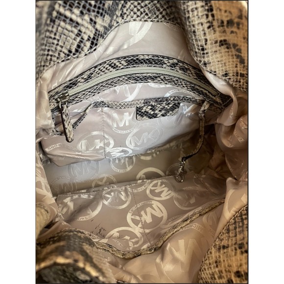 Michael Kors Gray Snakeskin Silver Hardware Large Hamilton Bag - Picture 8 of 16